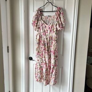 NWT Bird of Papaya & Reitmans Floral Pink Dress